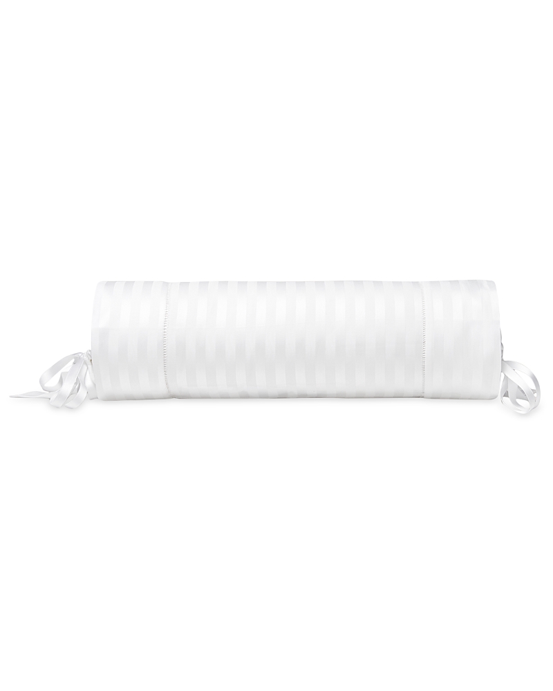 Pratesi Raso Rigato Neck Roll Sham In White
