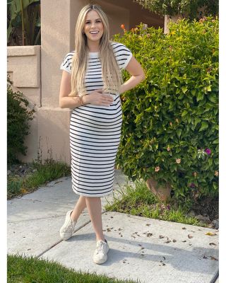 Lydia Stripe Maternity Dress