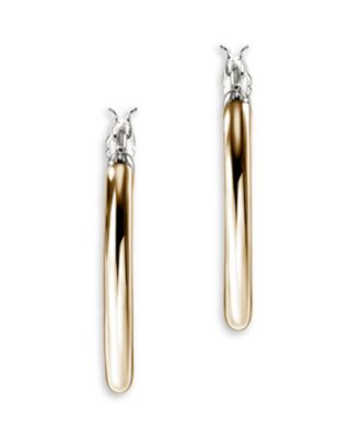 JOHN HARDY - 14K Yellow Gold & Sterling Silver JH Essentials Hoop Earrings