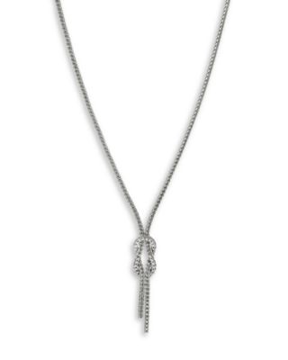 JOHN HARDY - Sterling Silver Love Knot Woven Chain Lariat Necklace, 16-18"