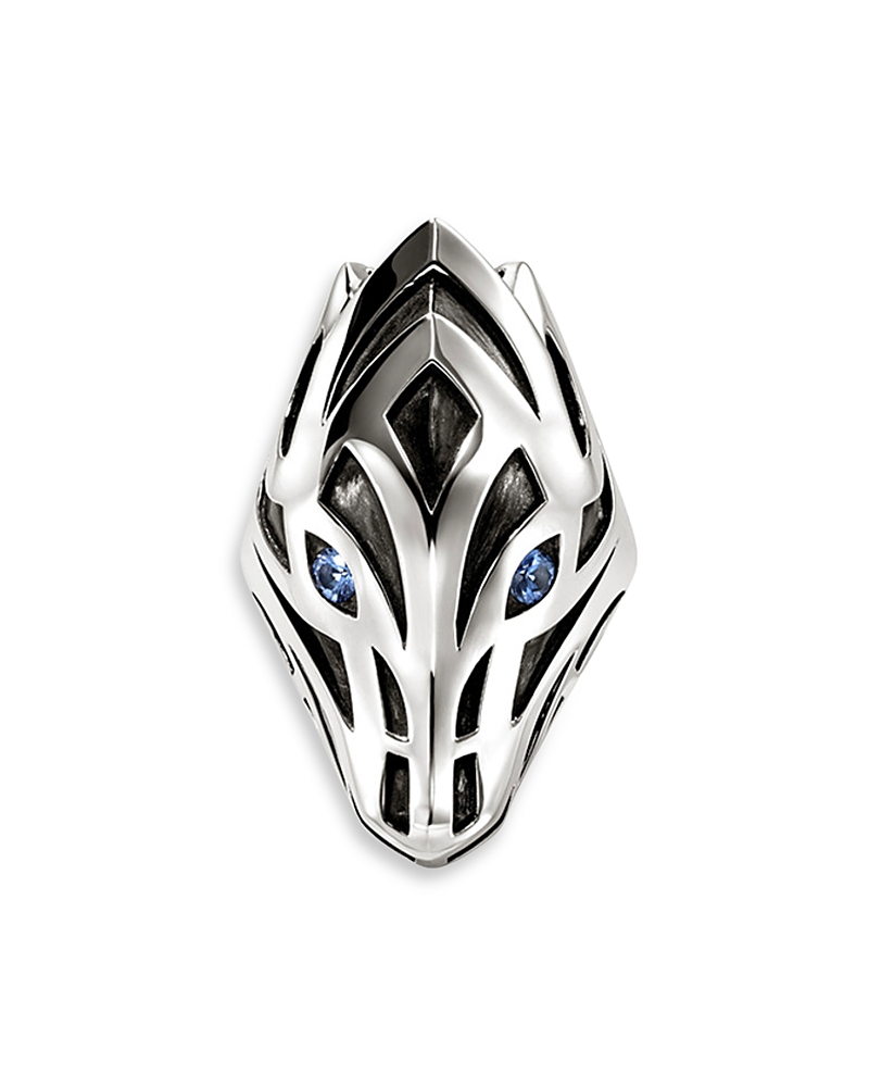 JOHN HARDY MEN'S STERLING SILVER NAGA BLUE SAPPHIRE SNAKE RING