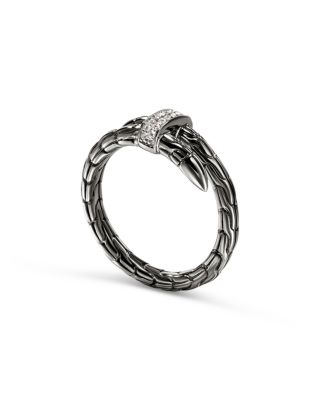 JOHN HARDY - Black Rhodium-Plated Sterling Silver Spear Diamond Wrap Ring