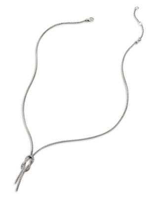 14K Yellow Gold & Sterling Silver Love Knot Y Necklace, 3.6mm, 16-18"