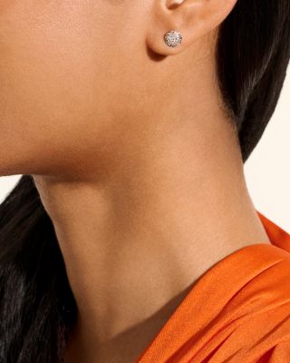 Sterling Silver JH Essentials Diamond Pav&eacute; Frame Stud Earrings