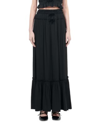 The Kooples - Bow Trimmed Shirred Fitted Skirt