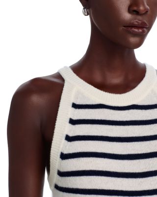 Myrick Striped Cashmere Sleeveless Top