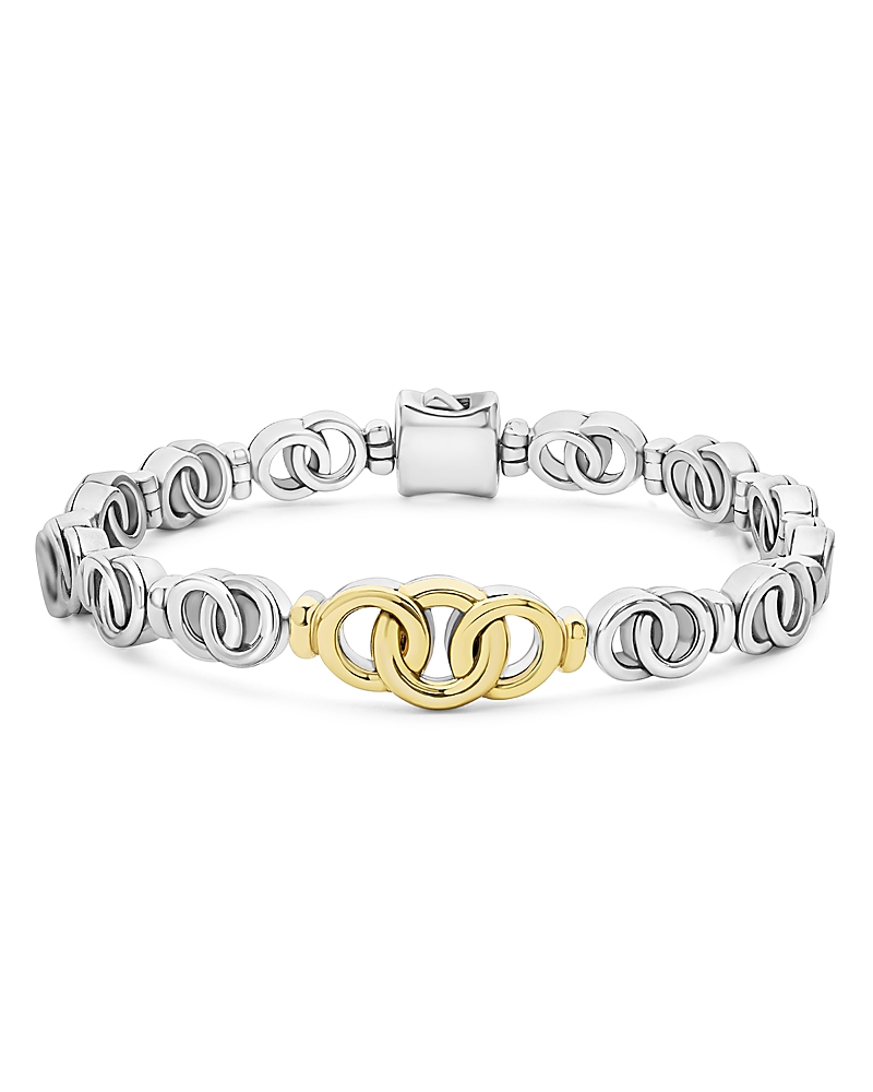 Lagos Two-tone Interlocking Circle Bracelet In Silver/gold