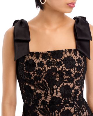 Bow Strap Lace Mini Dress - Exclusive