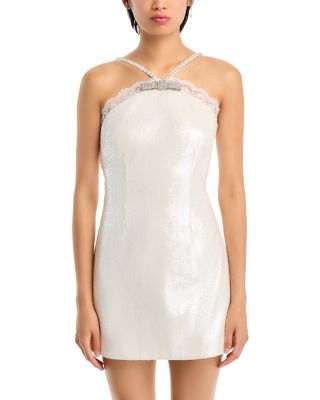 Self-Portrait Sequin Halter Mini Dress | Bloomingdale's Women
