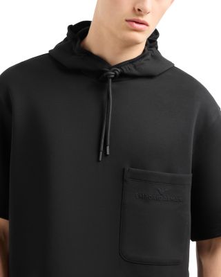 Double Jersey Short Sleeved Hooded Sweatshirt