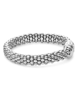Sterling Silver Signature Caviar Oval Rope Bracelet