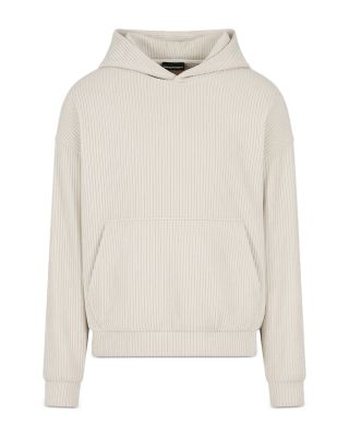 Ribbed Jersey Velvet Hooded Sweatshirt