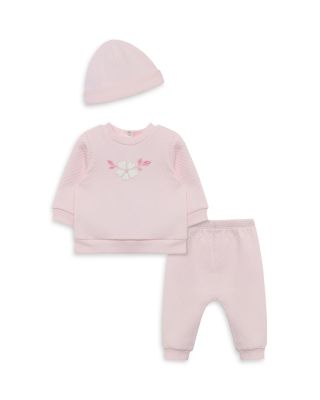 Little Me Girls' Petals Quilted Pants Set & Hat - Baby