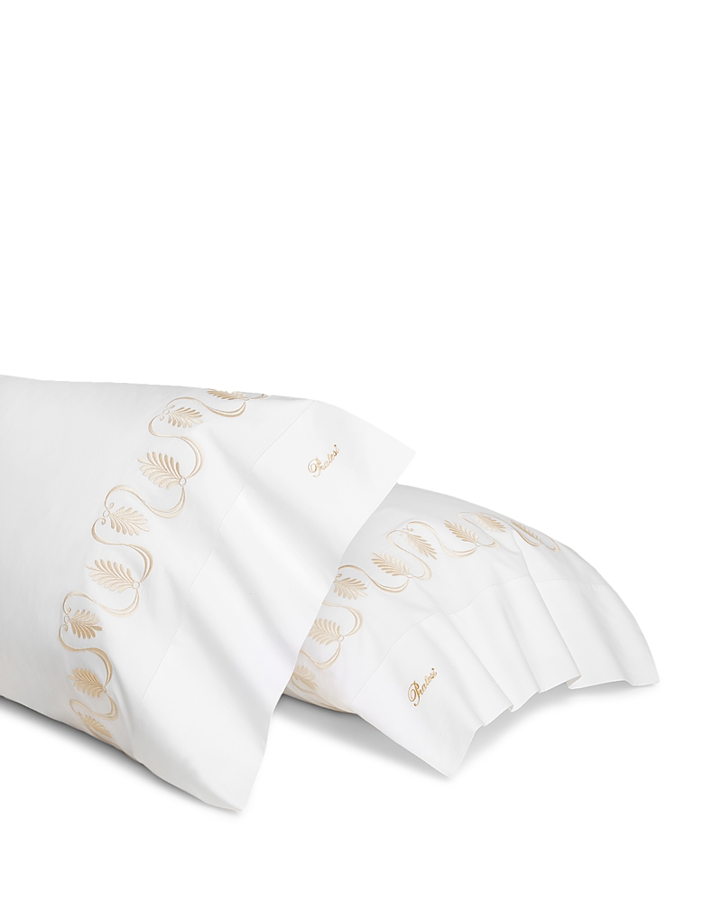 Pratesi Paolina Pillowcase, Standard, Set Of 2 In White/beige