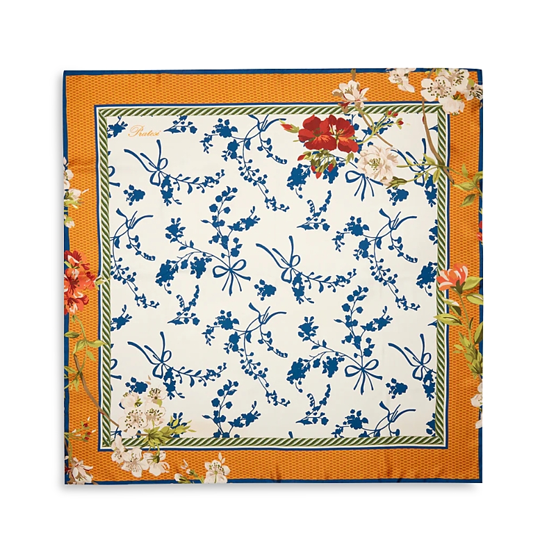 Pratesi Giardino Silk Scarf With Hand Rolled Hem In Multi