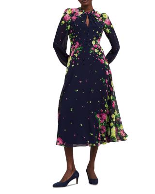 HOBBS LONDON - Eva Floral Print Silk Midi Dress