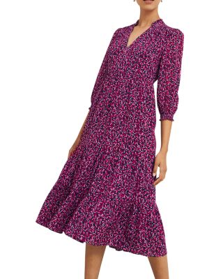 Freda Printed Tiered Midi Dress