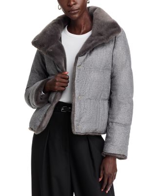 Herno - Quilted Faux Fur Trim Jacket