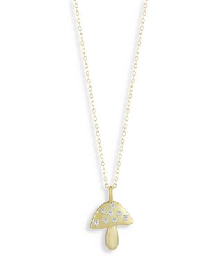 Aqua Pave Mushroom Pendant Necklace, 16-18 - Exclusive