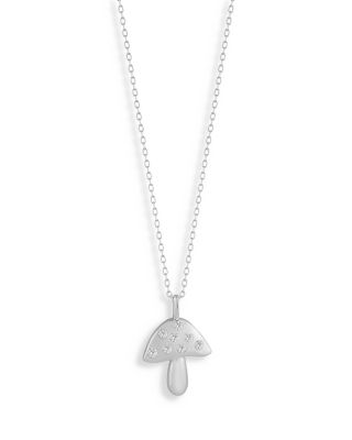 Aqua Pave Mushroom Pendant Necklace, 16-18 - Exclusive