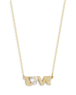 Aqua Cubic Zirconia Heart Vintage Love Pendant Necklace, 15.5-17.5- Exclusive