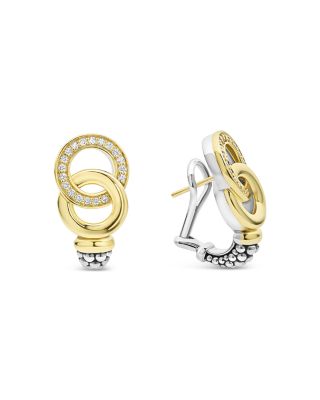 18K Yellow Gold & Sterling Silver Signature Caviar Diamond Statement Earrings