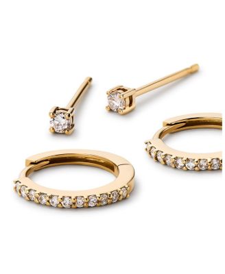 Lab Grown Diamond Earrings - Gold Diamond Earring Set