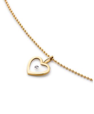  10k Heart Floating Lab Grown Diamond Necklace