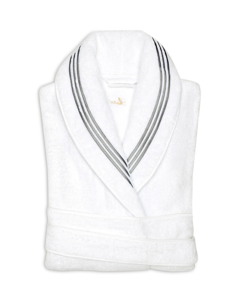 Pratesi Tre Righe Robe In White/charcoal