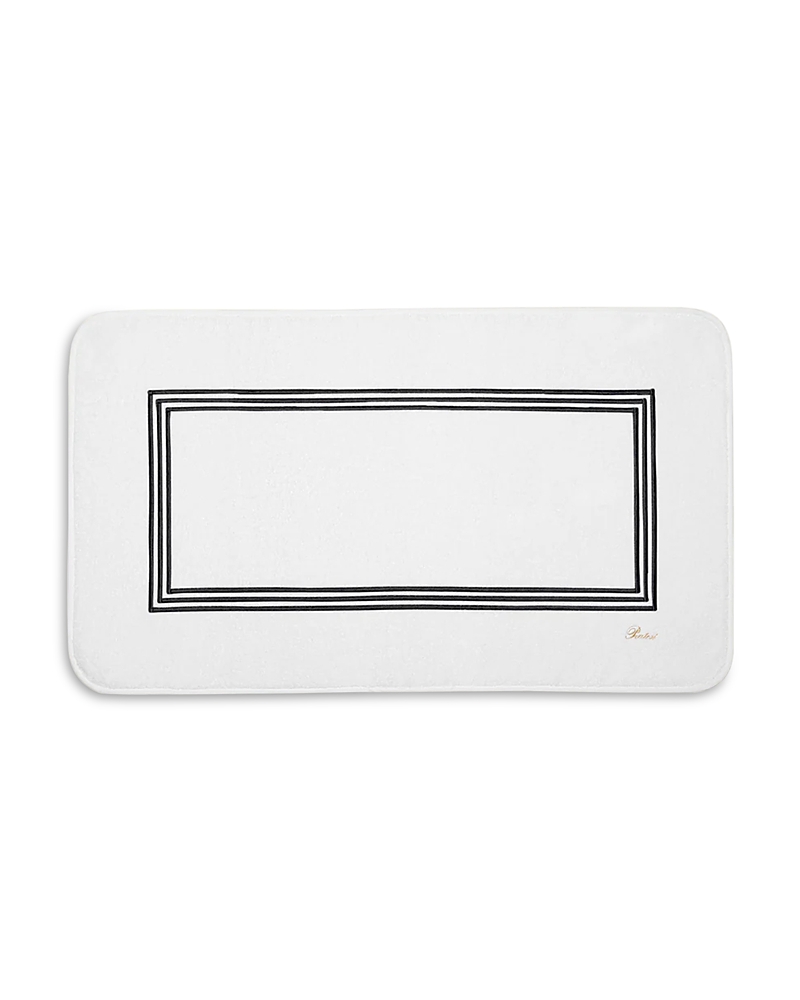Pratesi Tre Righe Tub Mat In White/black