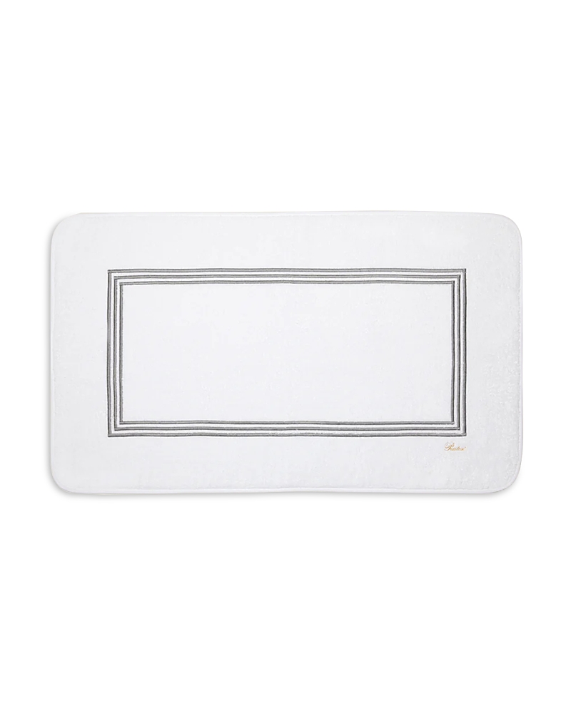 Pratesi Tre Righe Tub Mat In White/charcoal