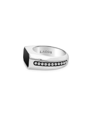 Men's Sterling Silver Anthem Onyx Octagon Ring