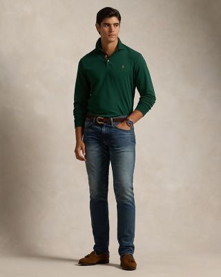 Classic Fit Soft Cotton Long-Sleeve Polo Shirt