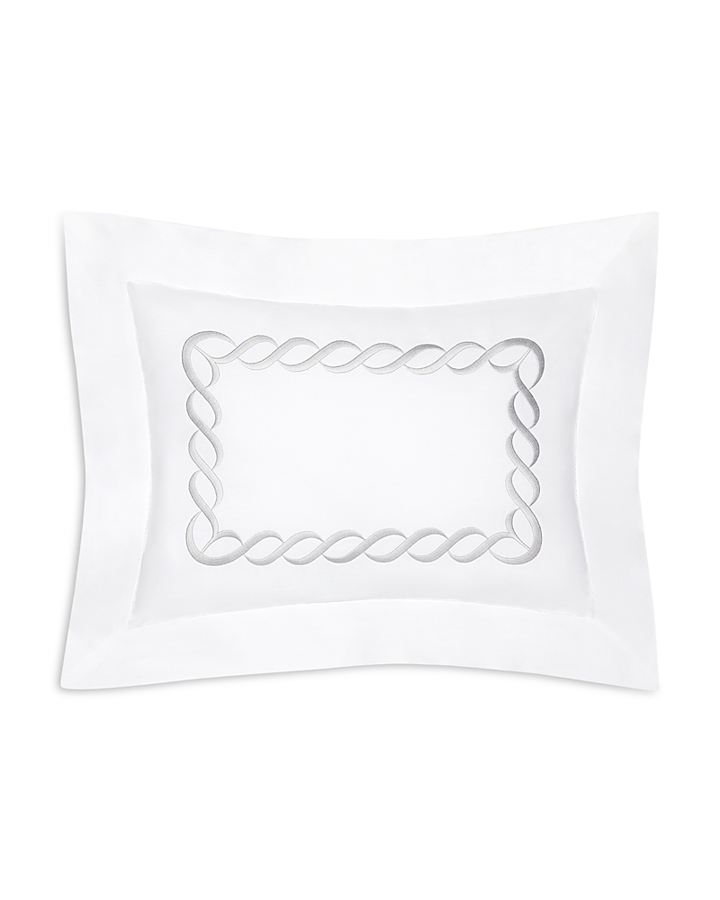 Pratesi Treccia Moderno Sham, Boudoir In White/sterling