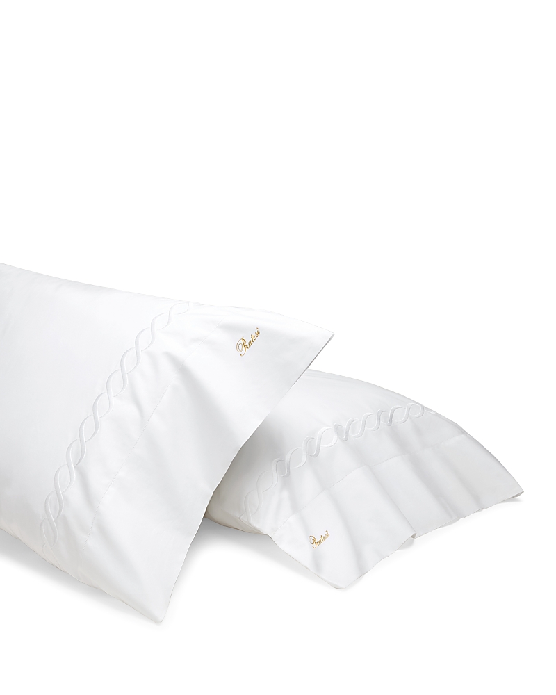 Pratesi Treccia Moderno Pillowcase, Standard, Set Of 2 In White/white