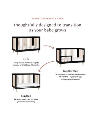 Lolly 3-in-1 Convertible Crib with Toddler Bed Conversion Kit