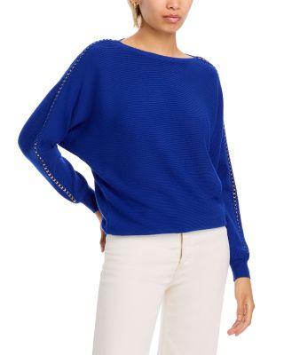 T Tahari - Chain Dolman Sleeve Boat Neck Sweater