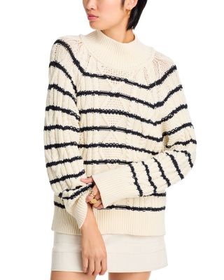 BOSS - Fodela Striped Cable Knit Sweater