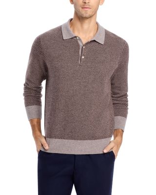 The Men's Store at Bloomingdale's - Wool & Cashmere Herringbone Jacquard Polo Sweater