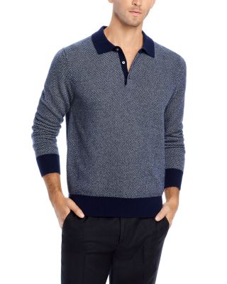 The Men's Store at Bloomingdale's Wool & Cashmere Herringbone Jacquard Polo Sweater