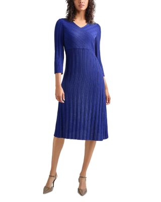 Misook Textured Knit Midi Dress