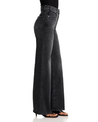 Sasha High Rise Wide Leg Jeans in Viper Black Distressed