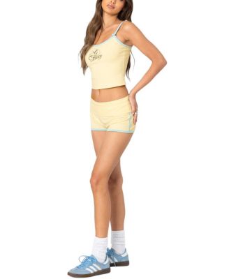 Lucky Contrast Fold Over Shorts