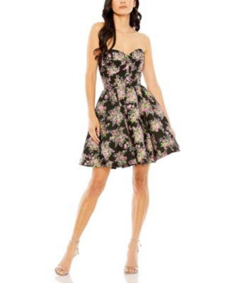 Mac Duggal - Strapless Brocade Mini Dress
