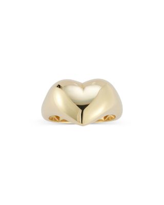 Moon & Meadow 14K Yellow Gold Heart Dome Signet Ring