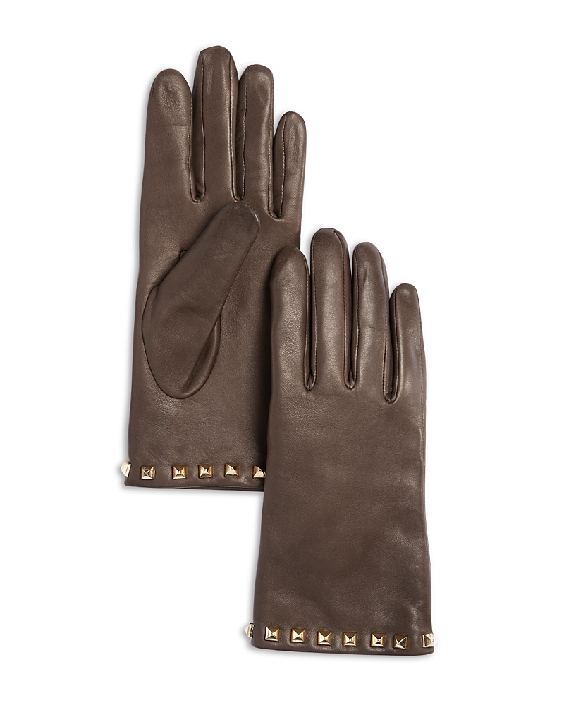 Studded Cashmere Lined Leather Gloves - Exclusive
