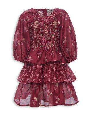 Sea - Girls' Famke Print Long Sleeved Smocked Dress - Little Kid, Big Kid