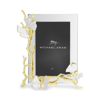 Butterfly Ginkgo Gold Reflective Frame, 4&amp;quot; x 6&amp;quot;