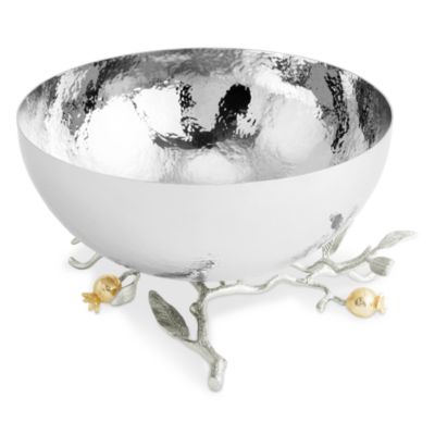 Pomegranate Silver and Gold Serving Bowl