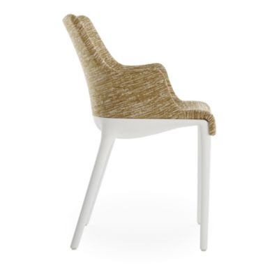 Eleganza Nia Melange Dining Armchair, White Legs